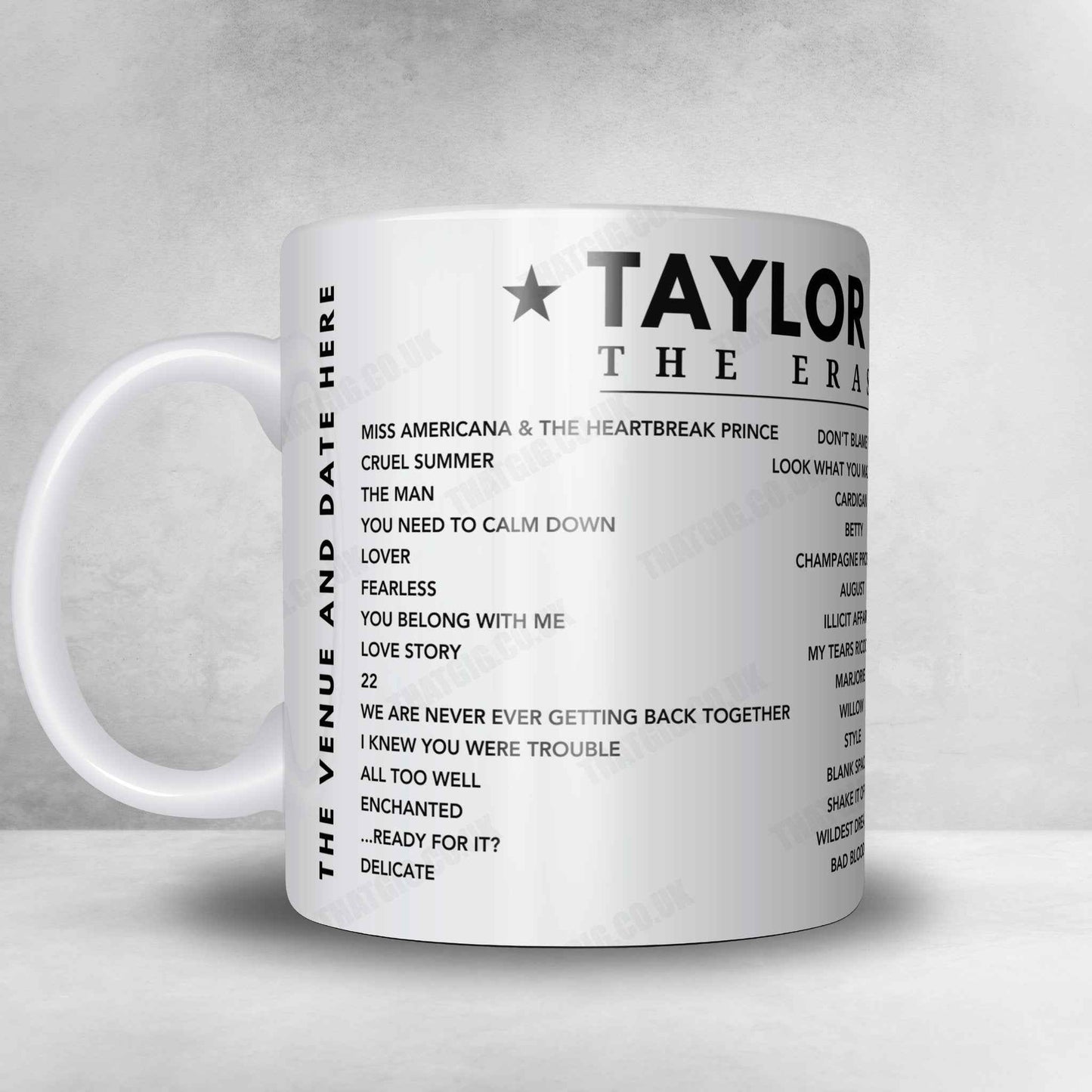 Taylor Swift Setlist Mug - Paris La Défense Arena, Nanterre - May 12th, 2024