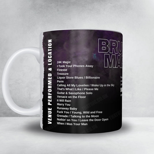 Bruno Mars Setlist Mug - The Metropolitan Opera, New York - November 4th, 2022