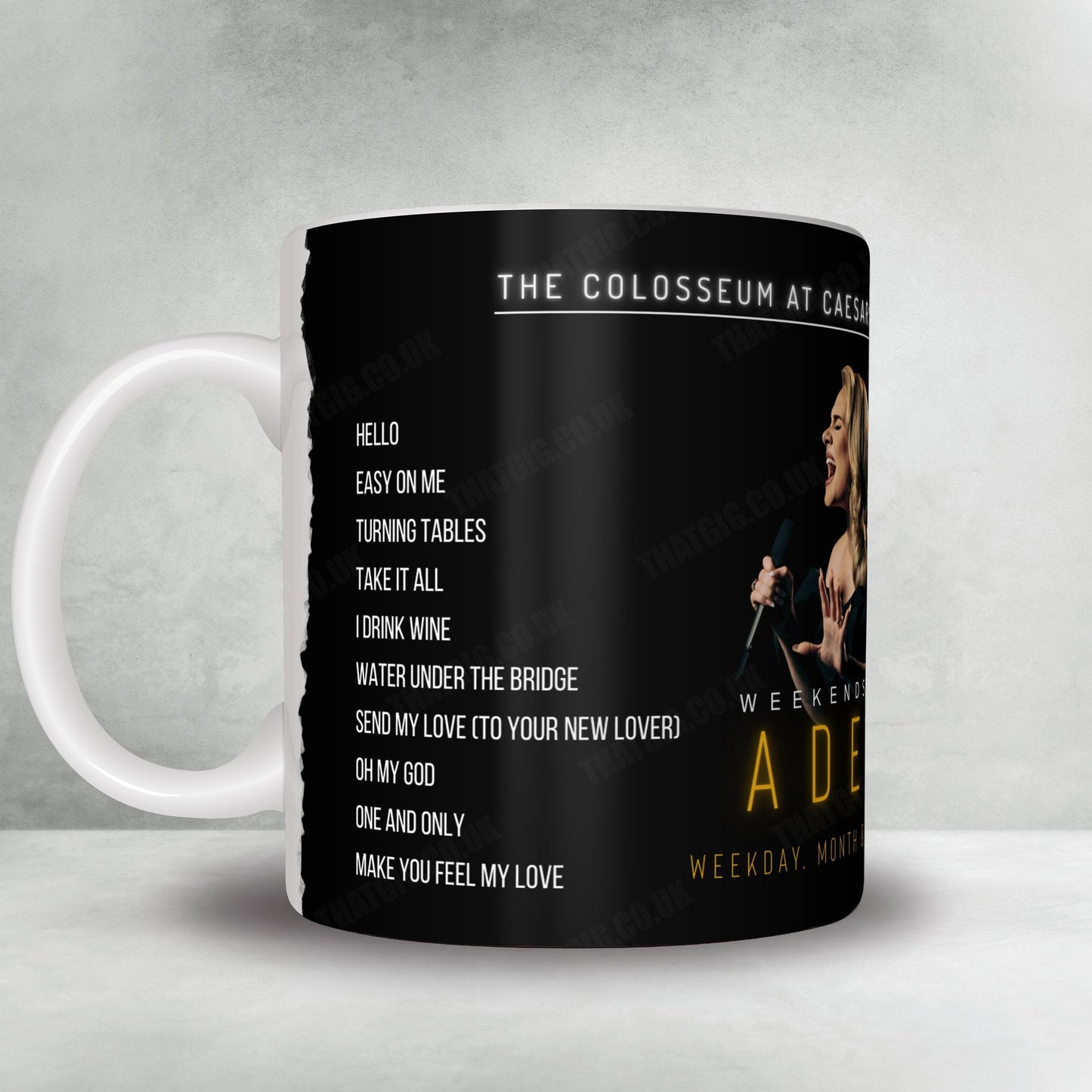 Adele Setlist Mug - The Colosseum at Caesars Palace, Las Vegas - August 5th, 2023