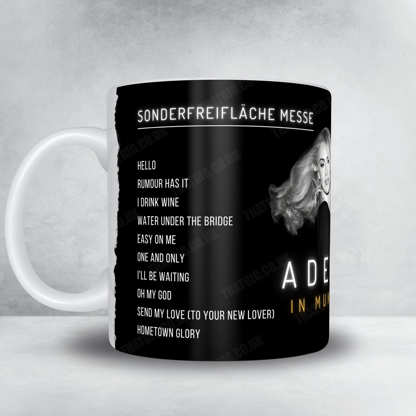Adele Setlist Mug - Sonderfreifläche Messe, Munich - August 10th, 2024