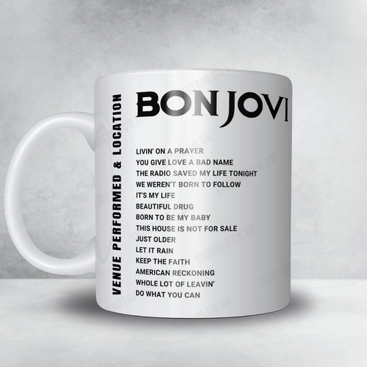 Bon Jovi Setlist Mug - CHI Health Center Omaha, Omaha - April 1st, 2022