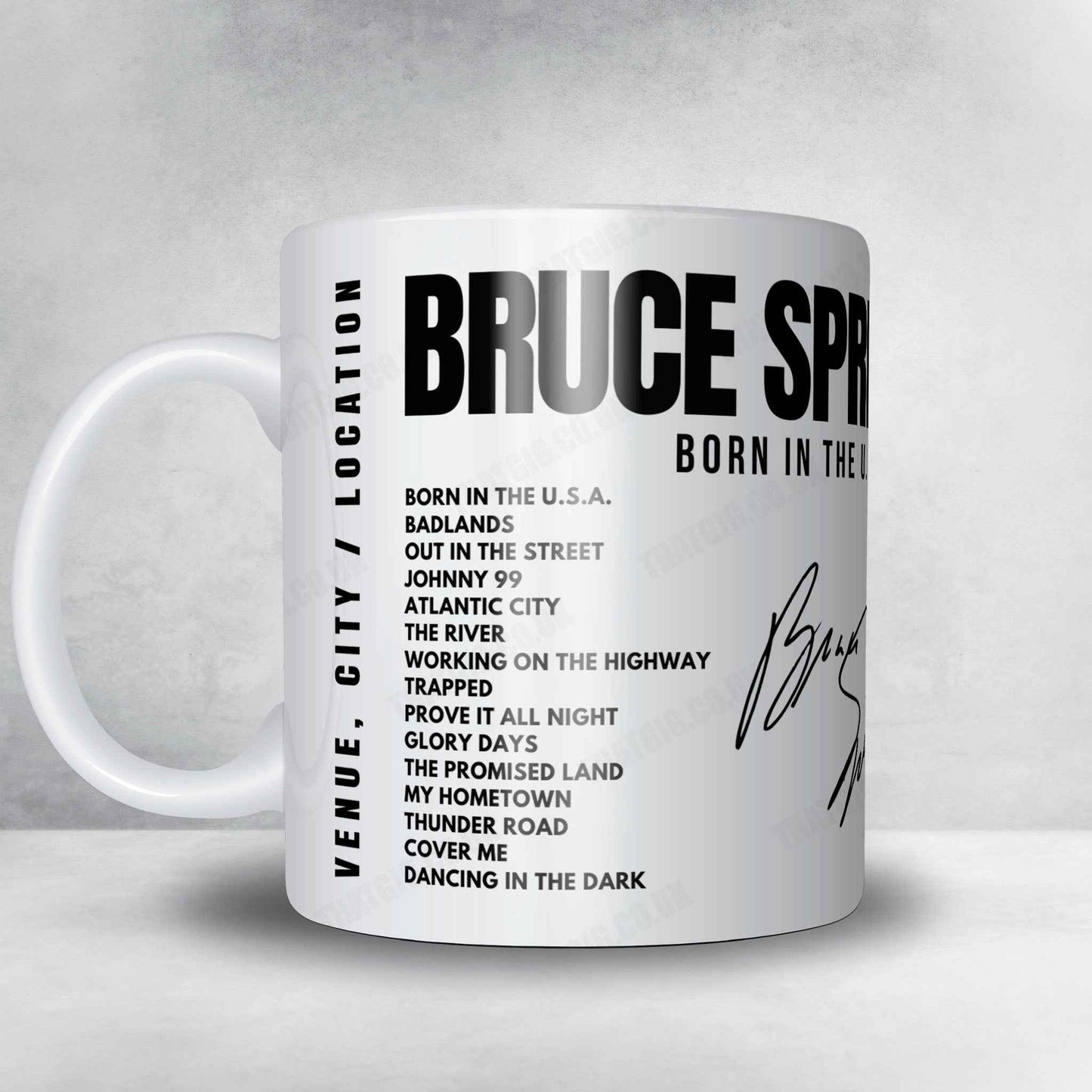Bruce Springsteen Setlist Mug - Sydney Entertainment Centre, Sydney - March 28th, 1985