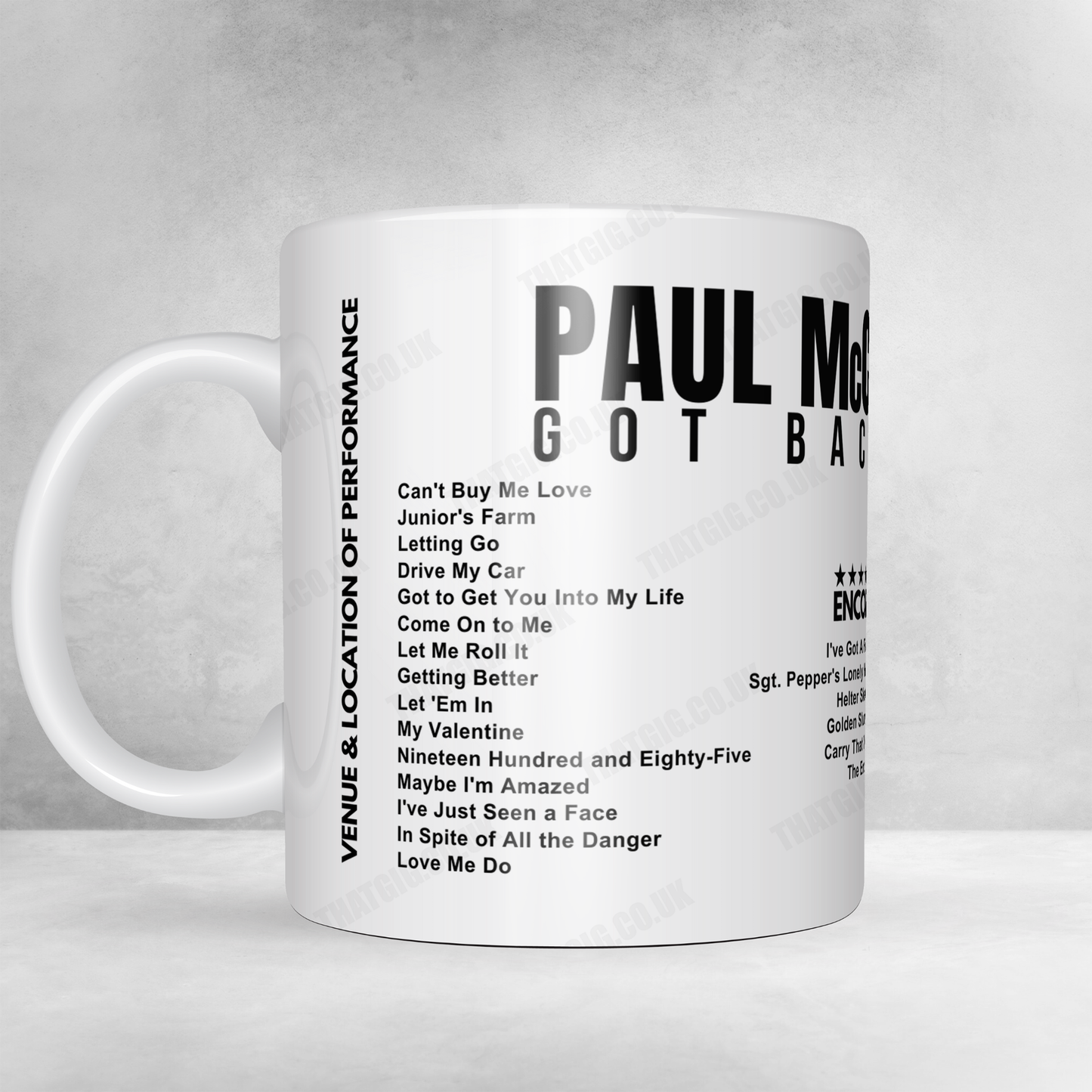 Paul McCartney Setlist Mug - Co-op Live, Manchester - December 14th, 2024