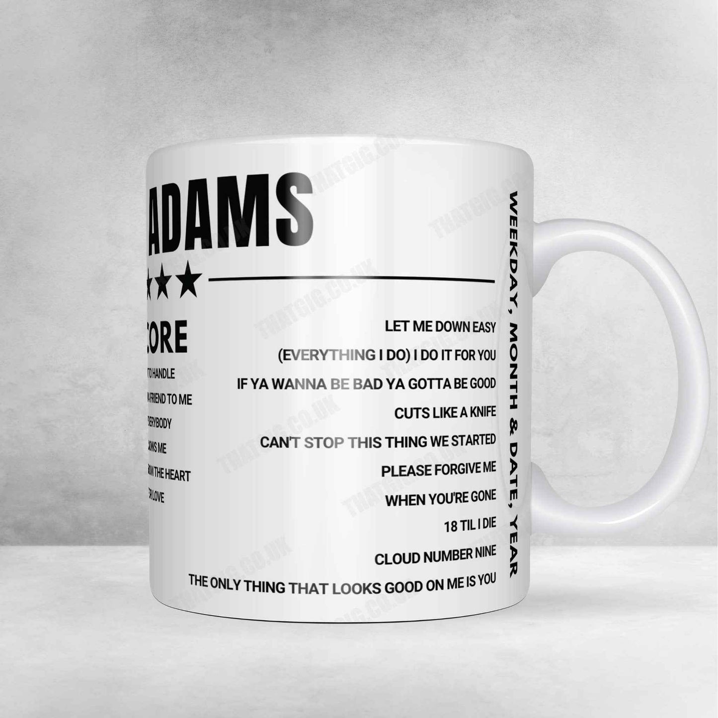 Bryan Adams Setlist Mug - Nordlandshallen, Bodø - July 2nd, 2024