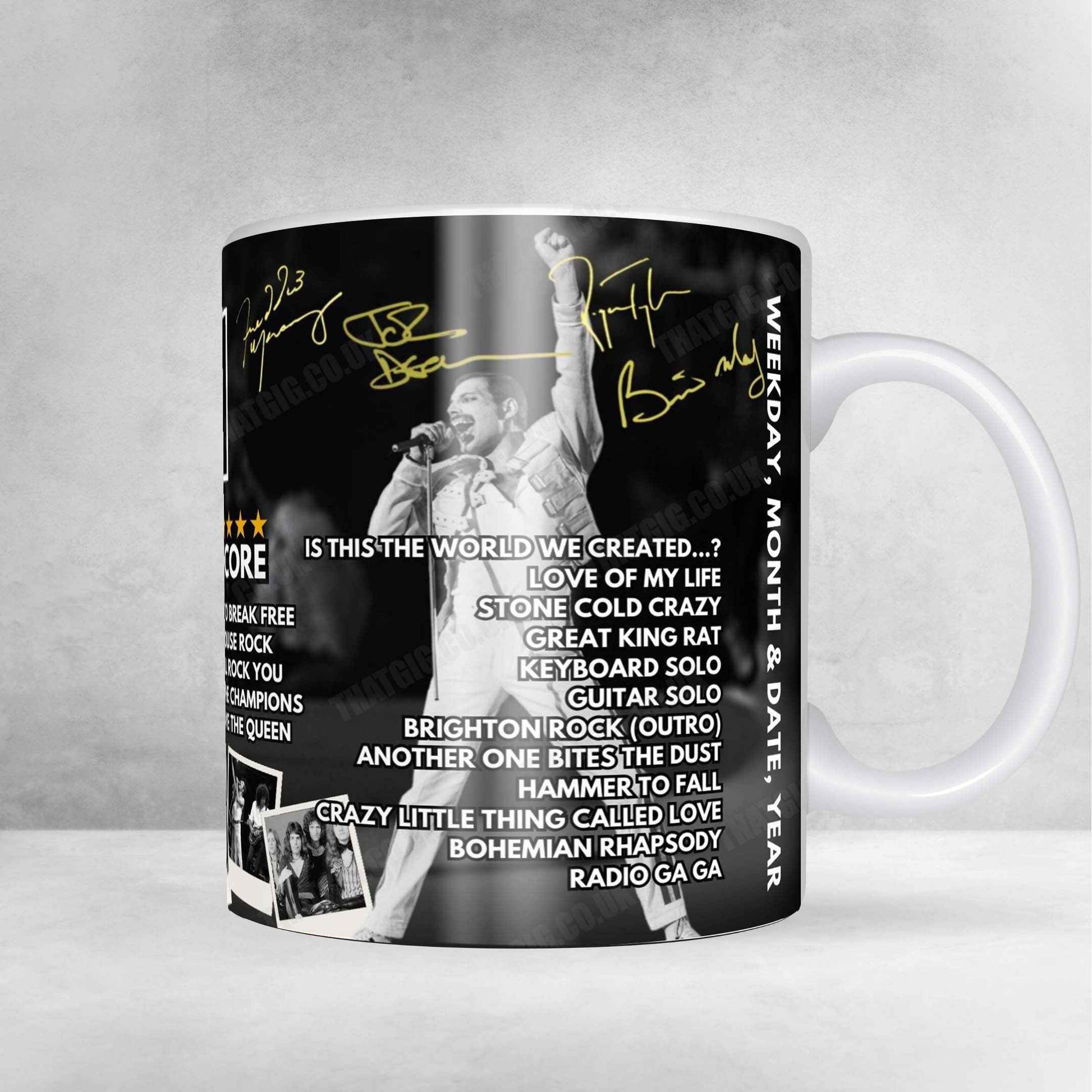 Queen Setlist Mug - Wiener Stadthalle - Halle D, Vienna - September 30th, 1984