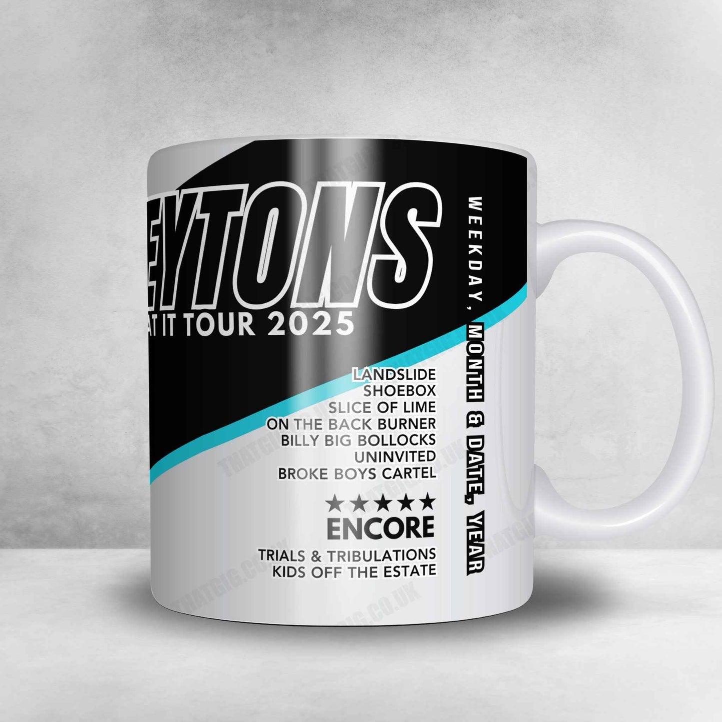 The Reytons Setlist Mug - Tower Ballroom, Blackpool - February 14th, 2025