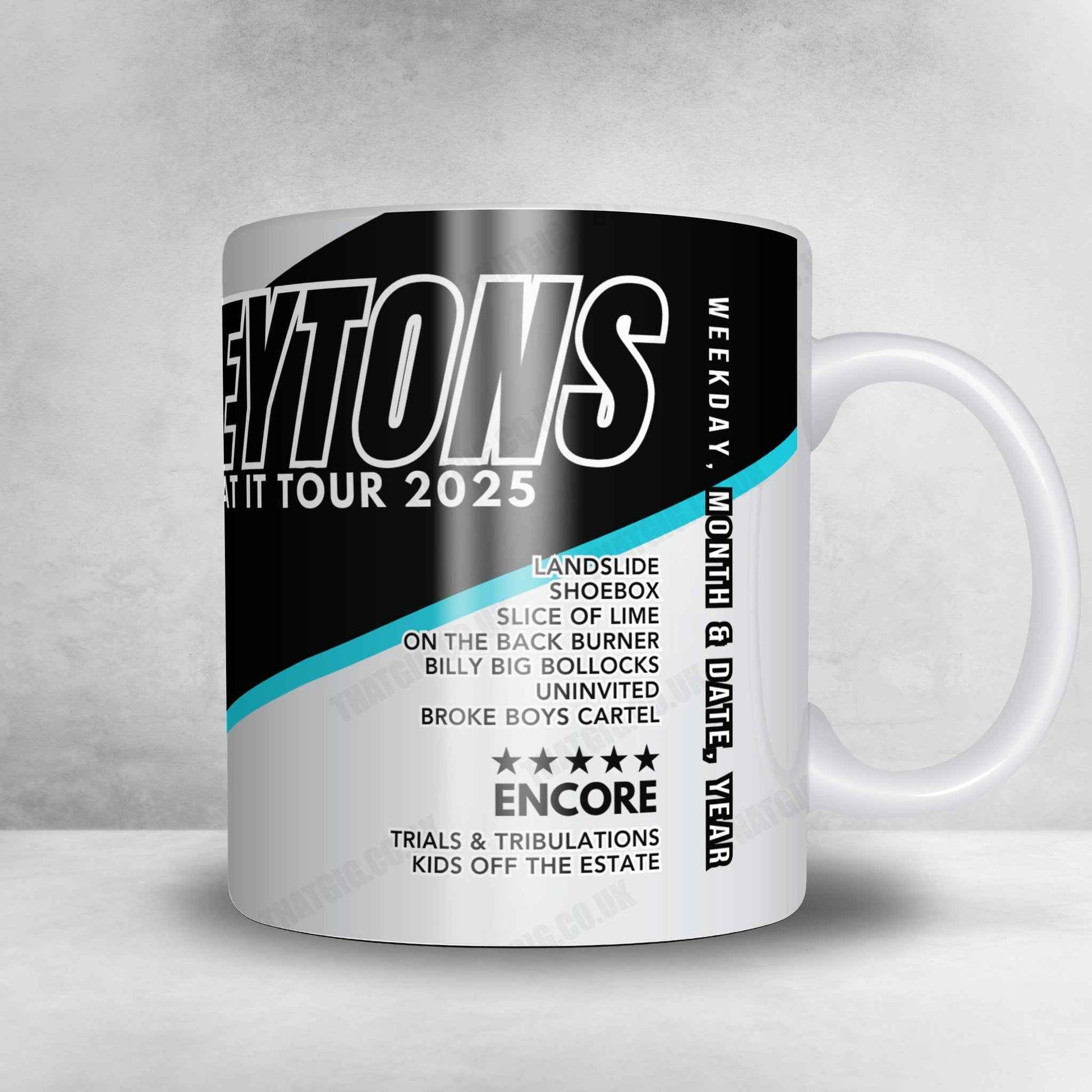 The Reytons Setlist Mug - Tower Ballroom, Blackpool - February 14th, 2025