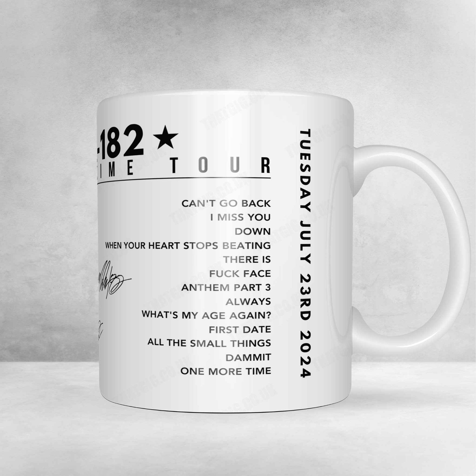 Blink-182 Setlist Mug - Fenway Park, Boston, New York - July 23rd 2024