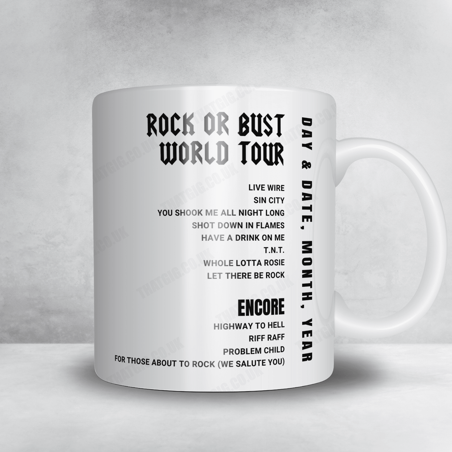 AC/DC Setlist Mug - Adelaide Oval, Adelaide - November 21st, 2015