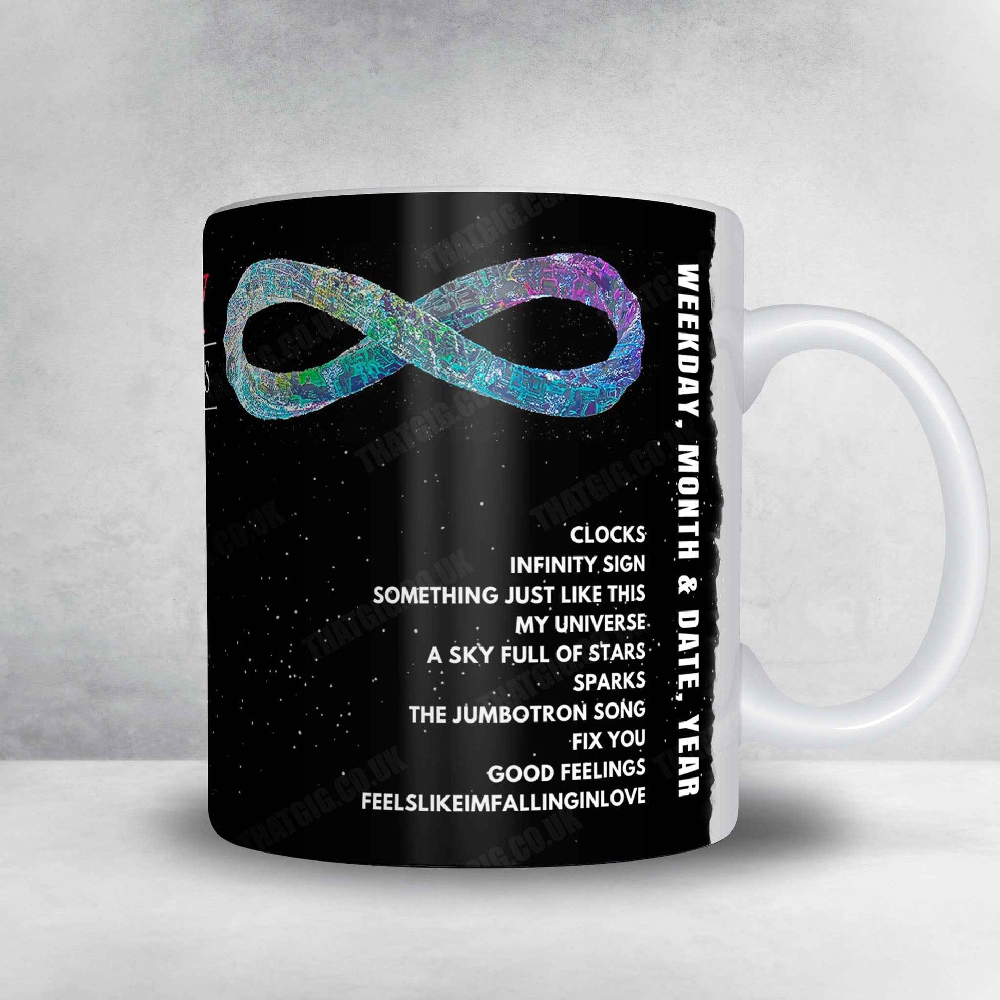 Coldplay Setlist Mug - Koning Boudewijnstadium / Stade Roi Baudouin, Laken / Laeken - August 9th, 2022