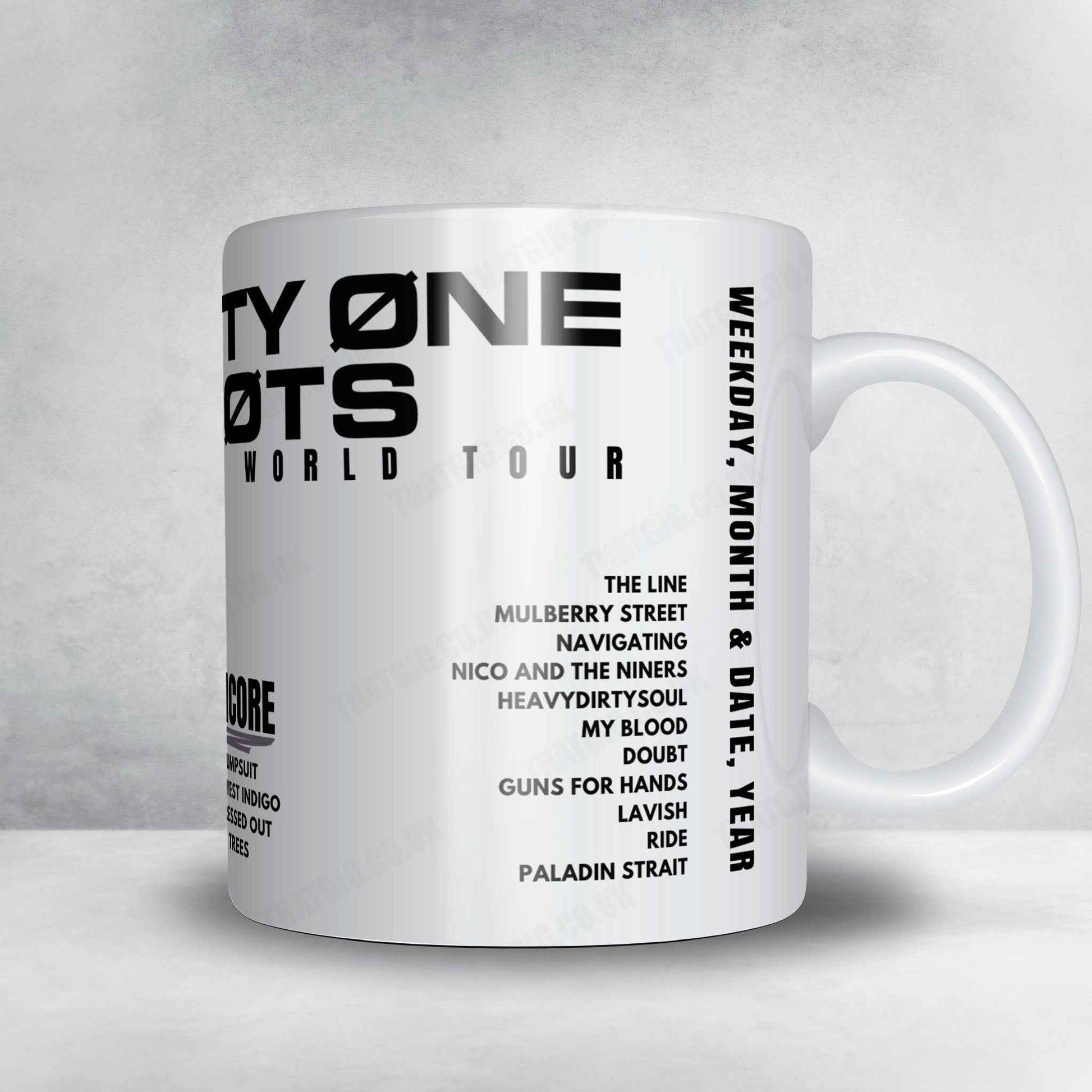twenty one pilots Setlist Mug - Prudential Center, Newark - September 17th, 2024