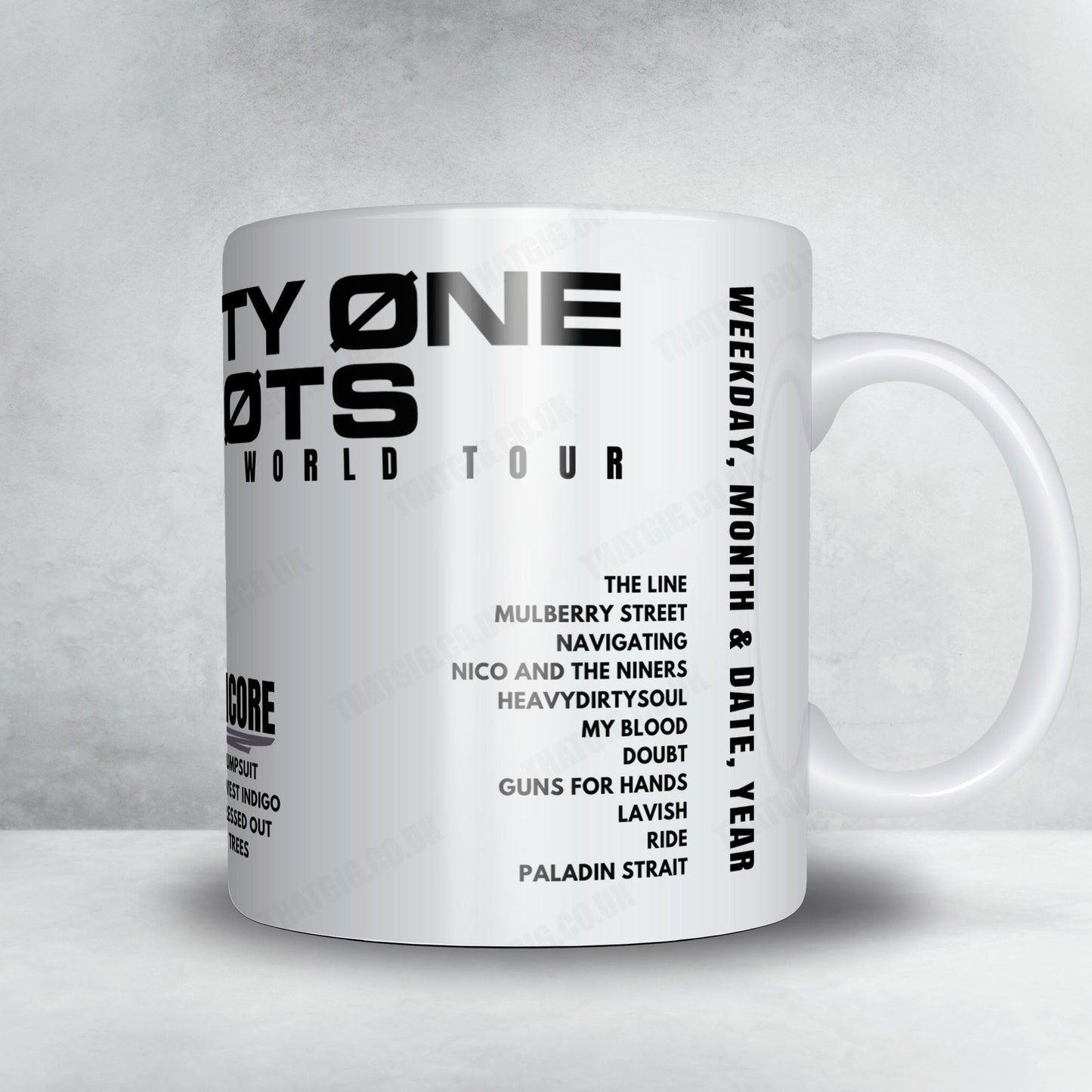 twenty one pilots Setlist Mug - Rod Laver Arena, Melbourne - November 19th, 2024