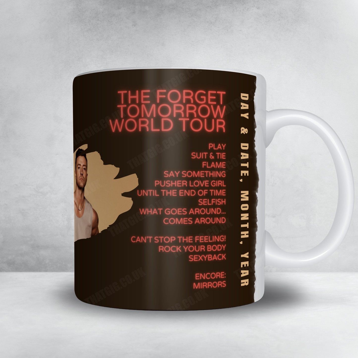 Justin Timberlake Setlist Mug - Delta Center, Salt Lake City, UT, USA - January 25th, 2025