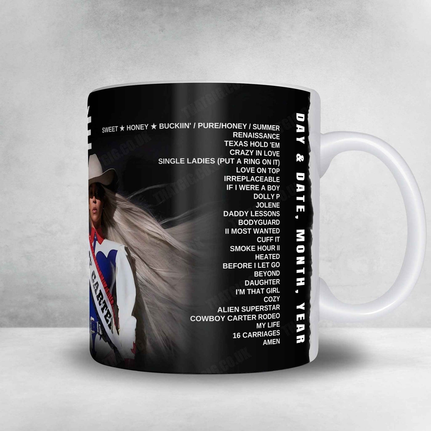 Beyoncé Setlist Mug - Mercedes-Benz Stadium, Atlanta - July 14th, 2025