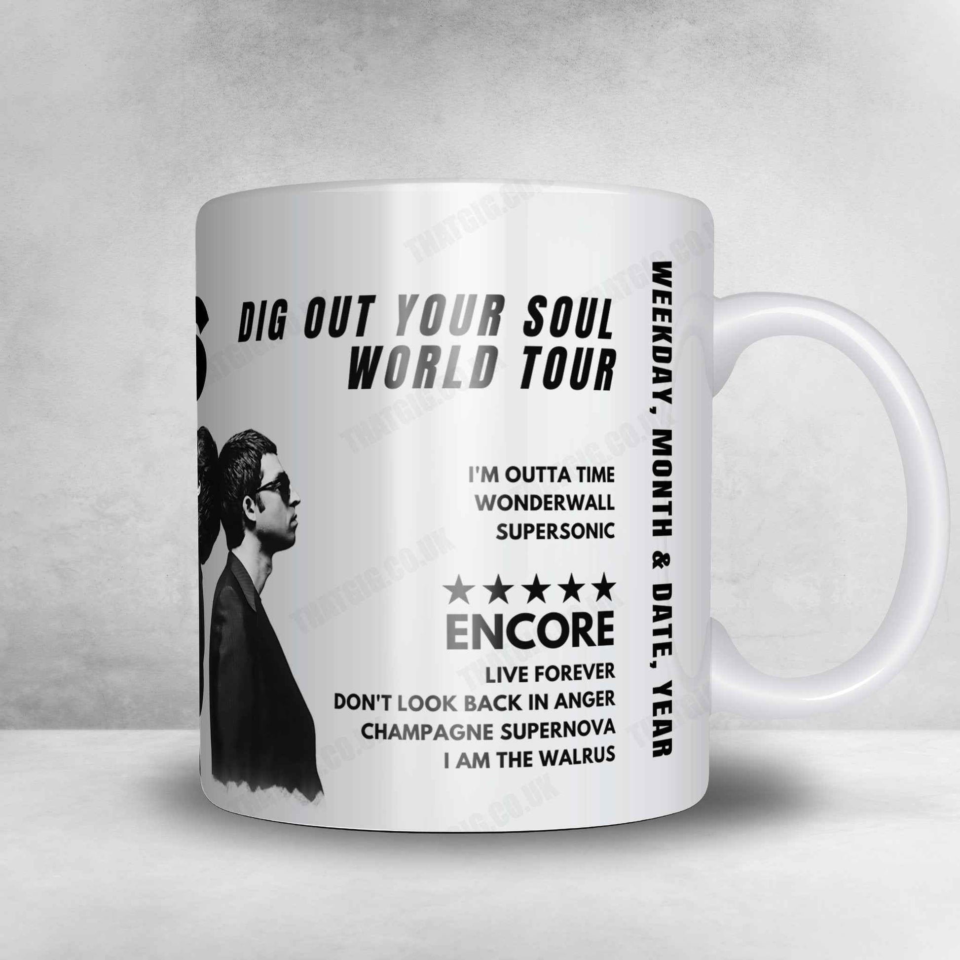 Oasis Setlist Mug - Aberdeen Exhibition and Conference Centre, Aberdeen - November 1st, 2008