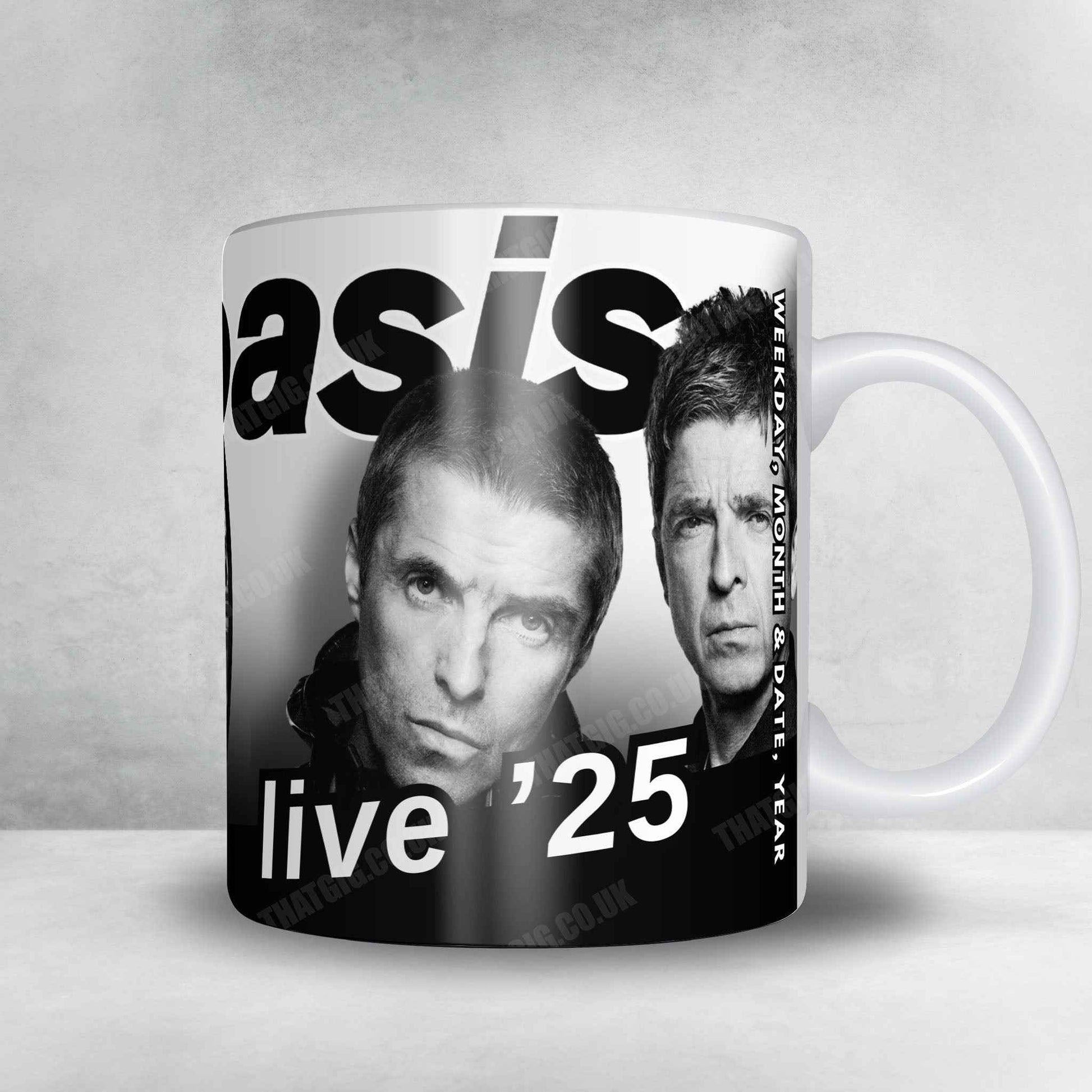 Oasis Setlist Mug - Scottish Gas Murrayfield Stadium, Edinburgh - August 12th, 2025