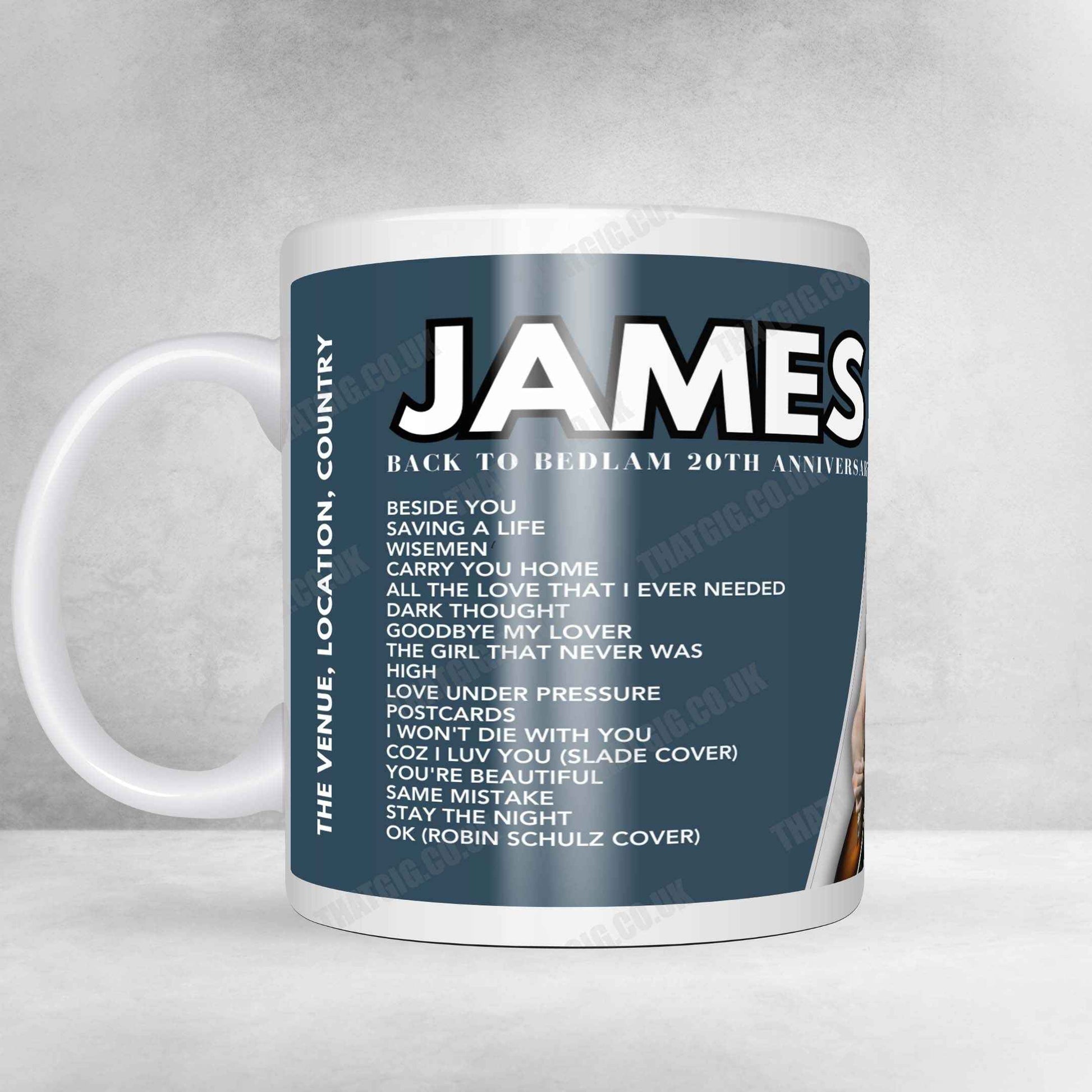James Blunt Setlist Mug - Mediolanum Forum di Assago, Assago - March 2nd, 2024