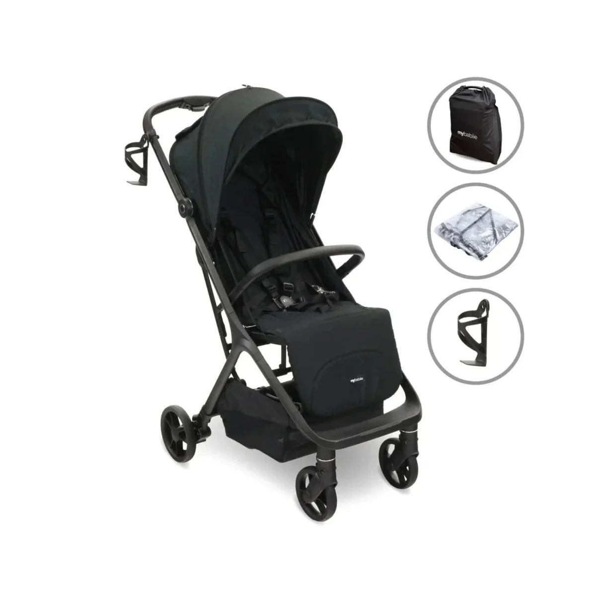 My Babiie MBX7 Auto-Fold Compact Stroller - Black