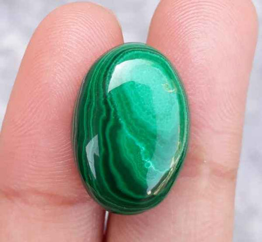 19.8ct Malachite Crystal - Malachite Cabochon - Malachite Stone of Transformation - 21x15mm