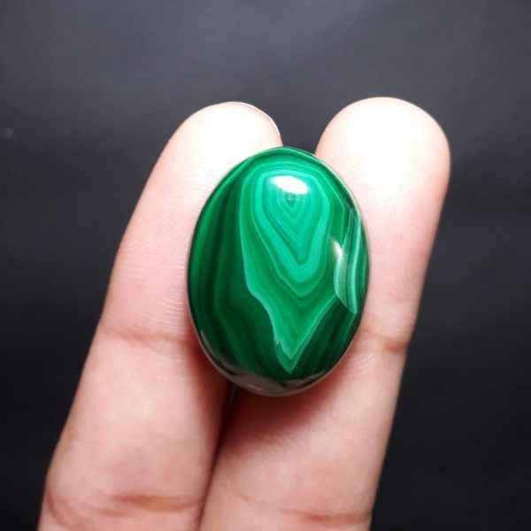 31ct Malachite Crystal - Malachite Cabochon - Malachite Stone of Transformation - 24x18mm