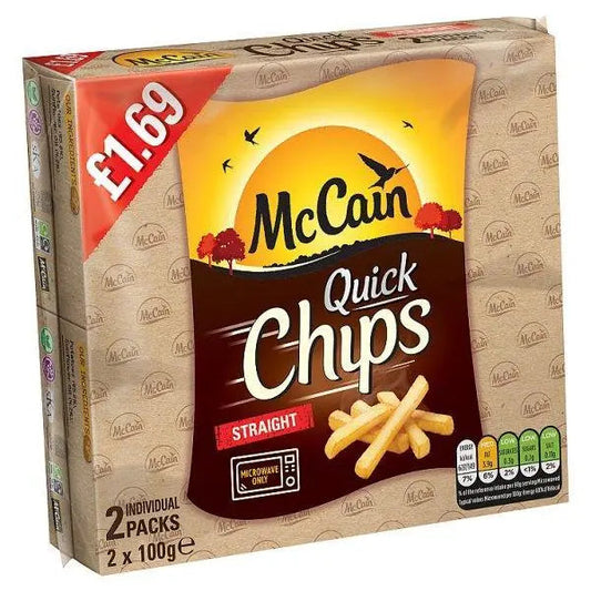 McCain Quick Chips Straight 2 x 100g (200g) - (Case of 12)
