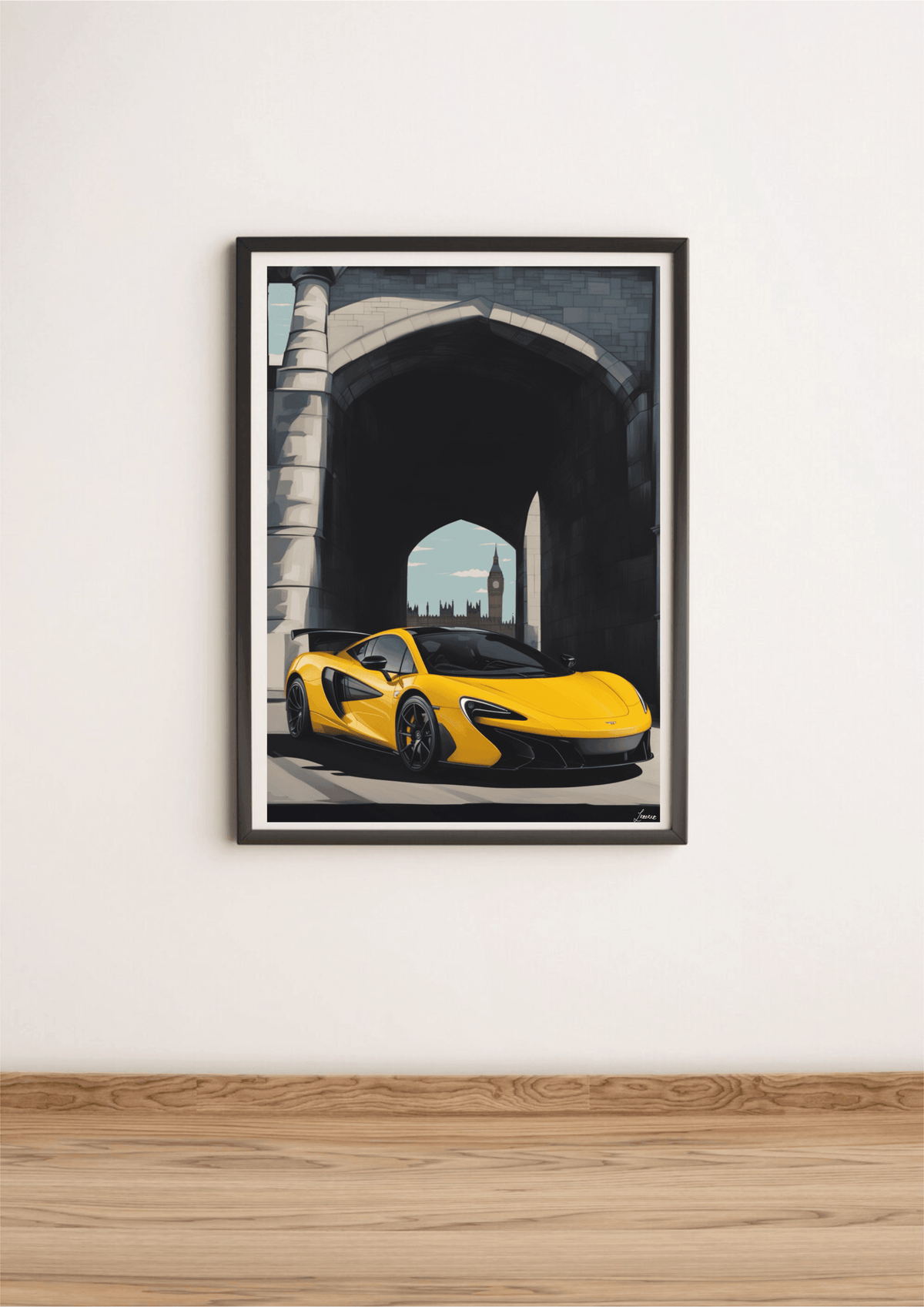 Yellow Sports Car – London Street Art Print