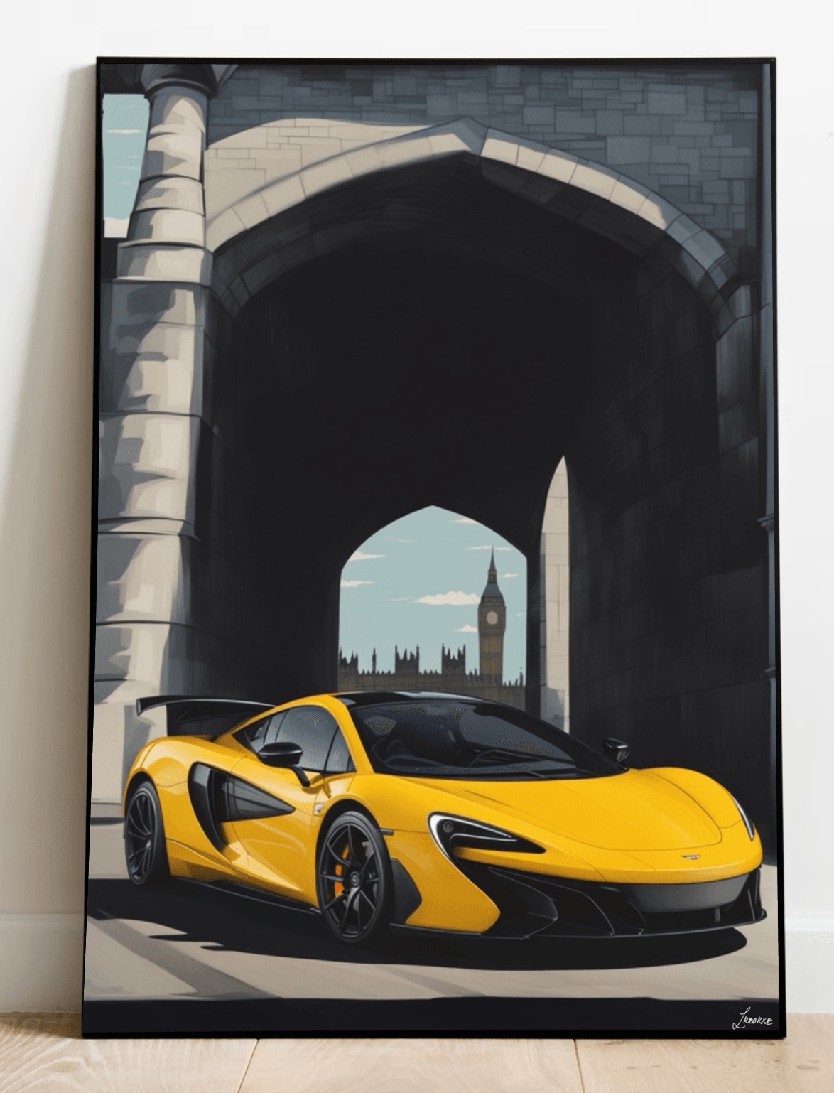 Yellow Sports Car – London Street Art Print