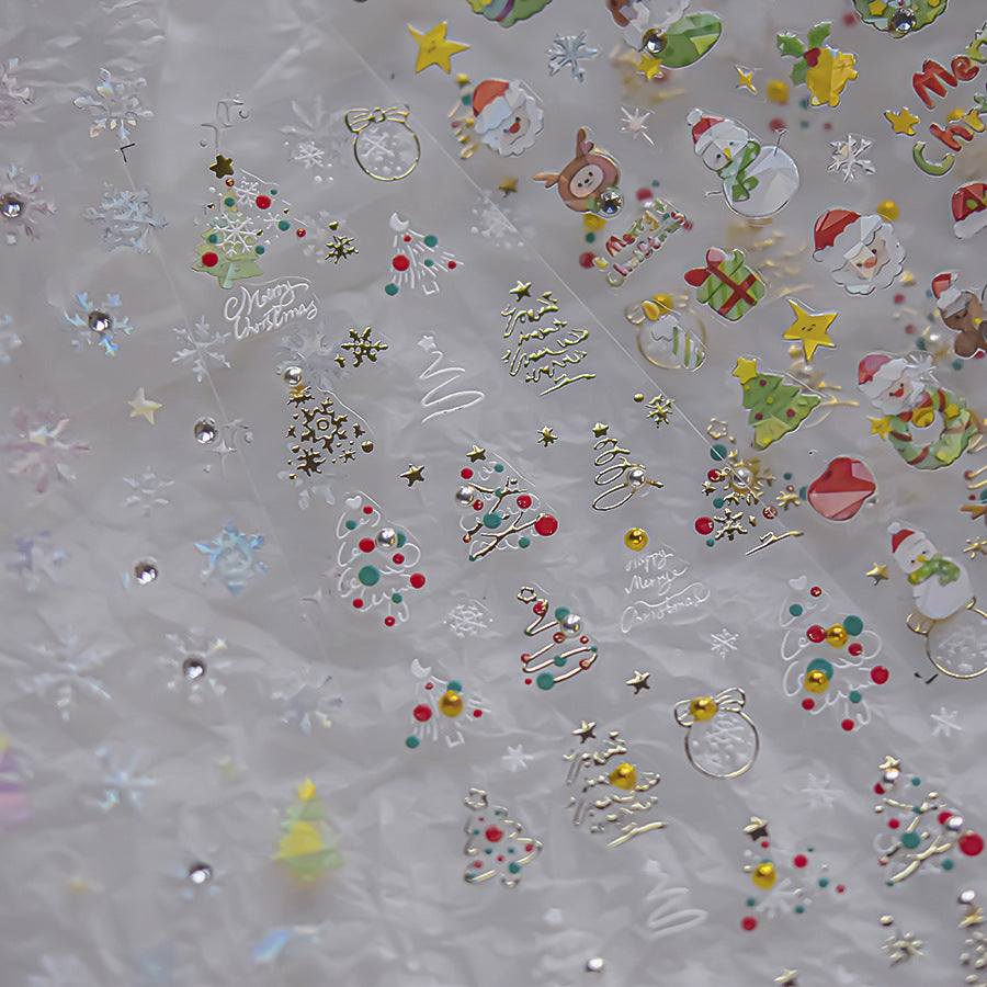 Hello Claws | Merry Christmas Tree And Snow Nail Deco Sticker