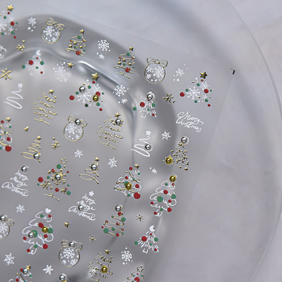 Hello Claws | Merry Christmas Tree And Snow Nail Deco Sticker