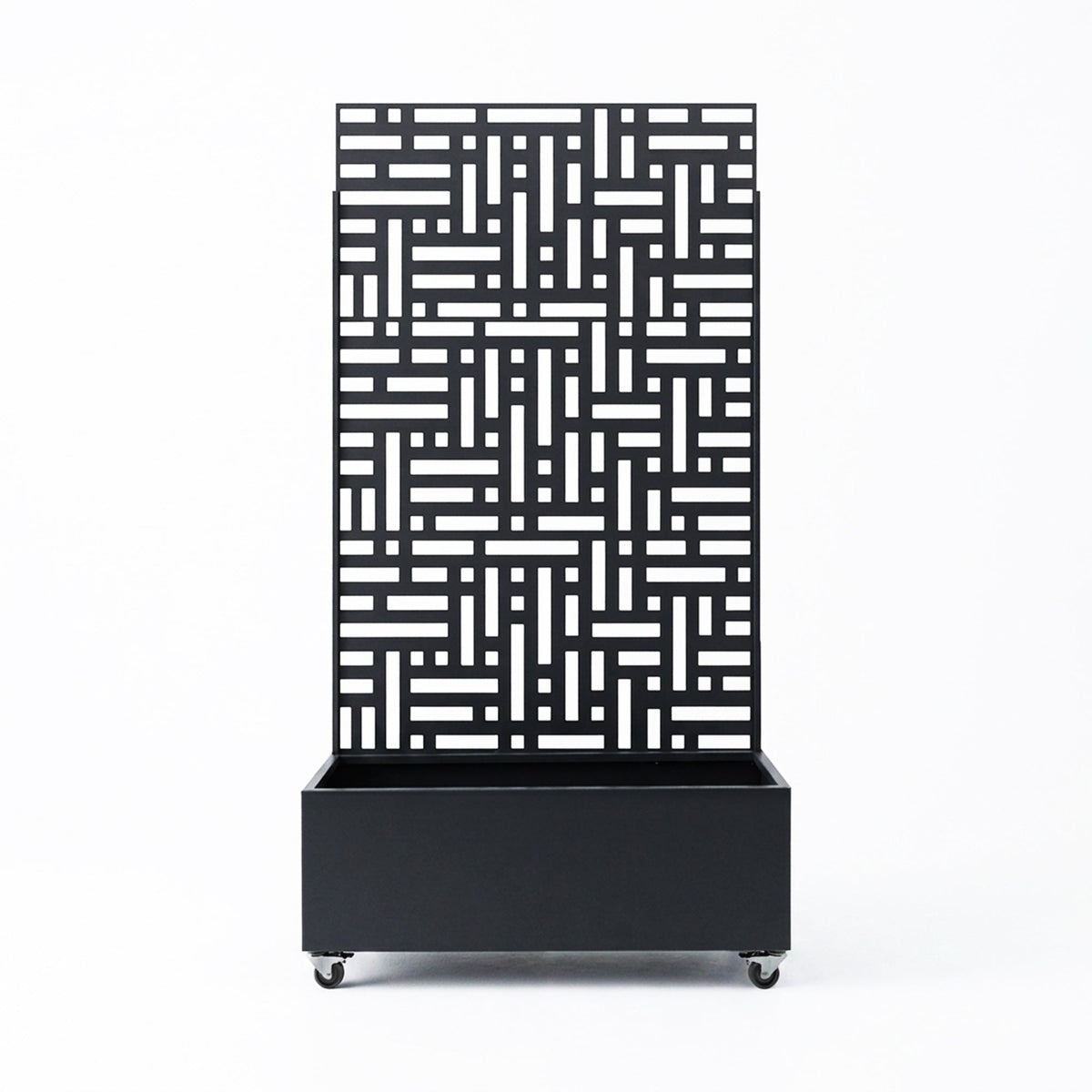 Metal Indoor/Outdoor Privacy Screen with Plant Pot - Maze