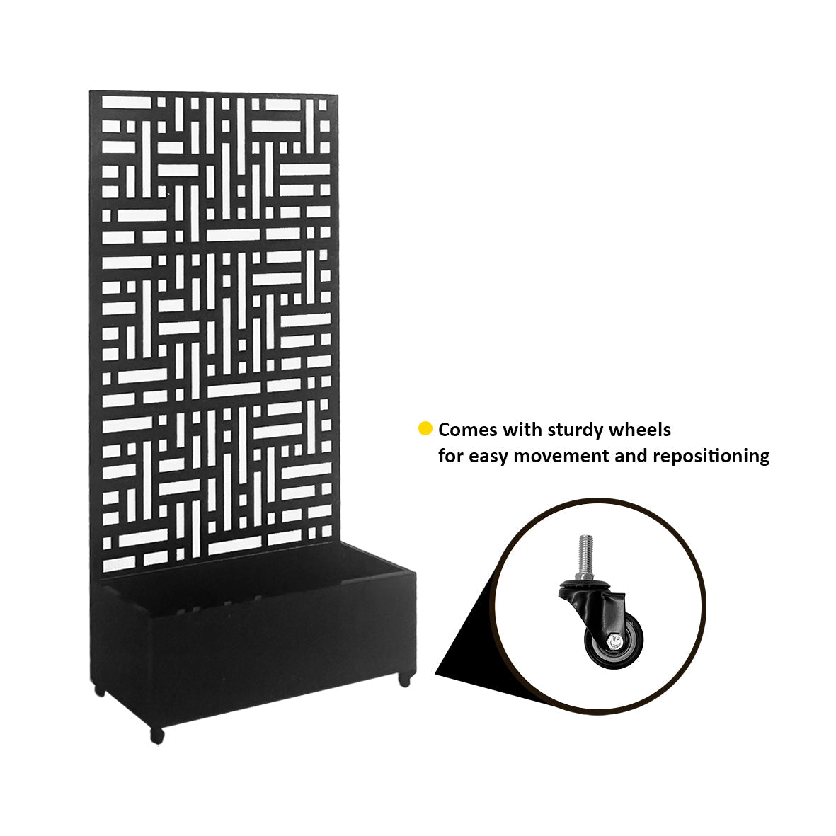 Metal Indoor/Outdoor Privacy Screen with Plant Pot - Maze