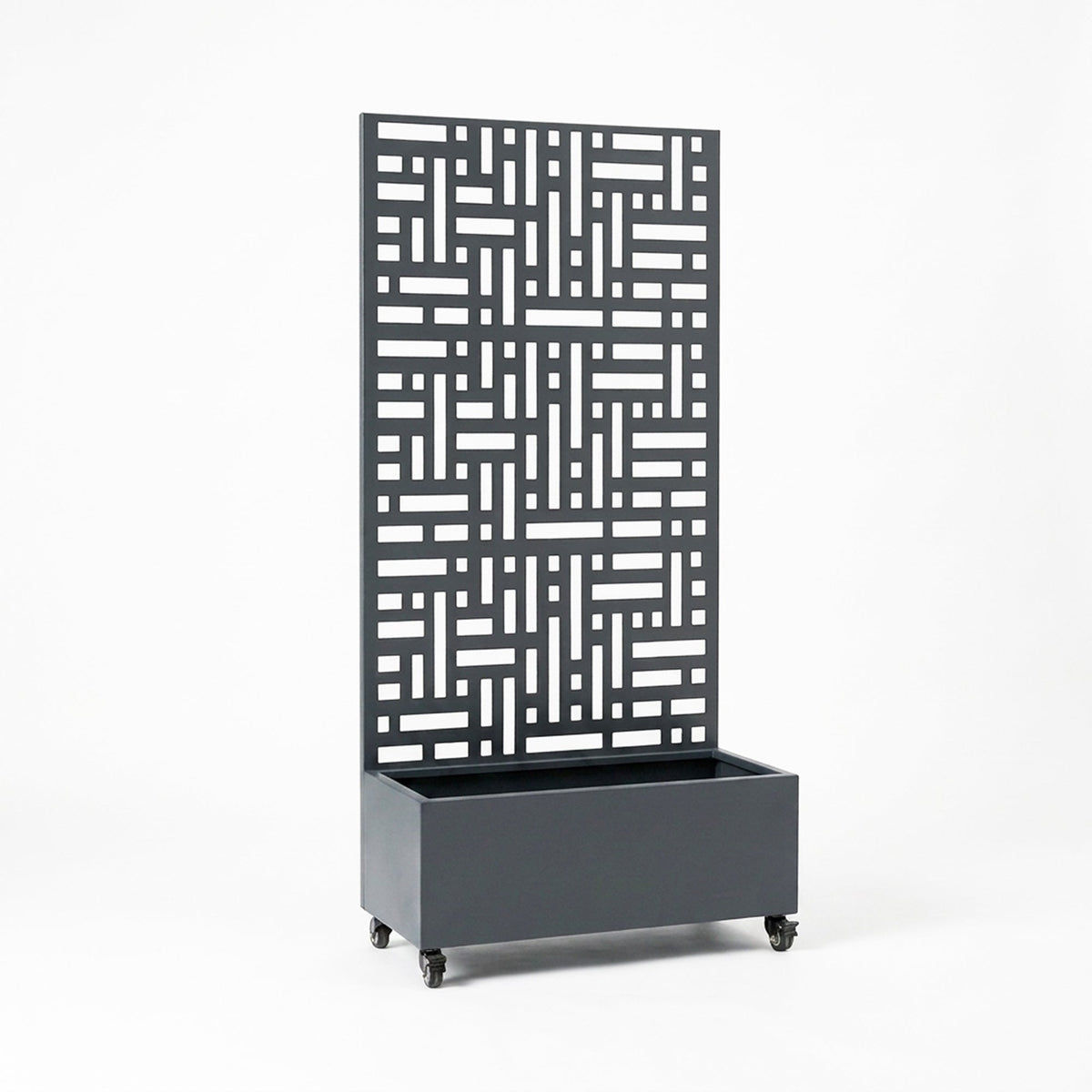 Metal Indoor/Outdoor Privacy Screen with Plant Pot - Maze