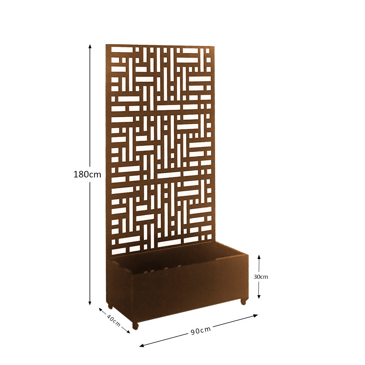 Metal Indoor/Outdoor Privacy Screen with Plant Pot - Maze