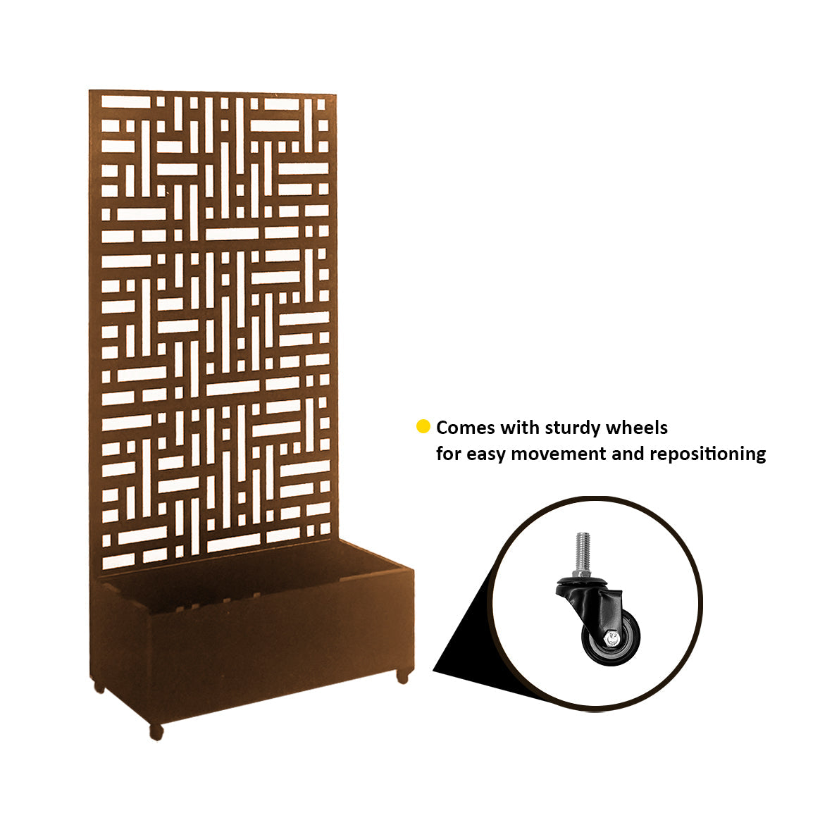 Metal Indoor/Outdoor Privacy Screen with Plant Pot - Maze