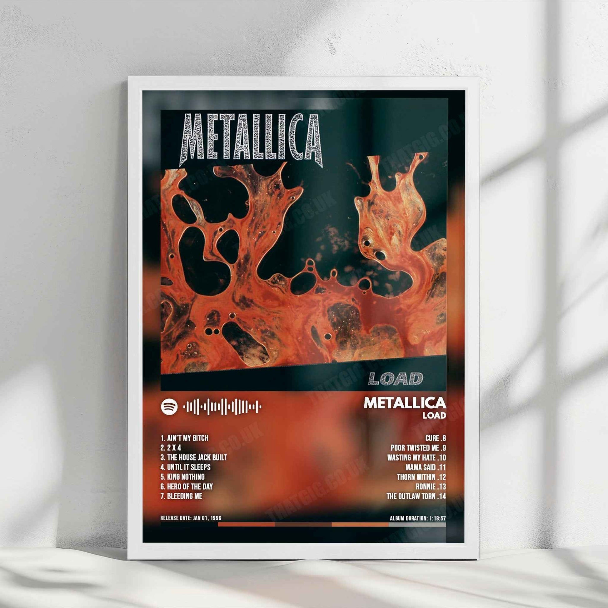 Metallica "Load" Album Cover Poster - with Complete Tracklist