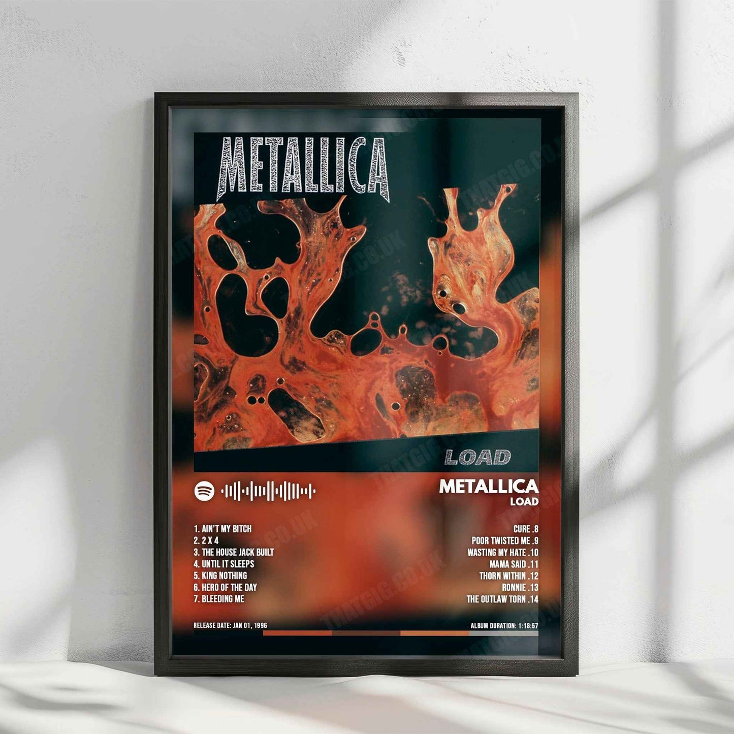 Metallica "Load" Album Cover Poster - with Complete Tracklist