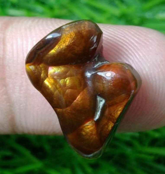 13.3ct Mexican Fire Agate,  Rare Fire Agate, Carved Fire Agate - Perfect gemstone Gift, Aatshi Aqeeq, Dimensions-  18x16 mm