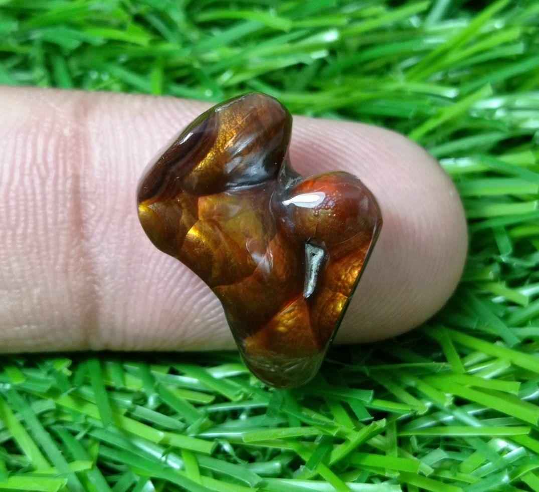 13.3ct Mexican Fire Agate,  Rare Fire Agate, Carved Fire Agate - Perfect gemstone Gift, Aatshi Aqeeq, Dimensions-  18x16 mm