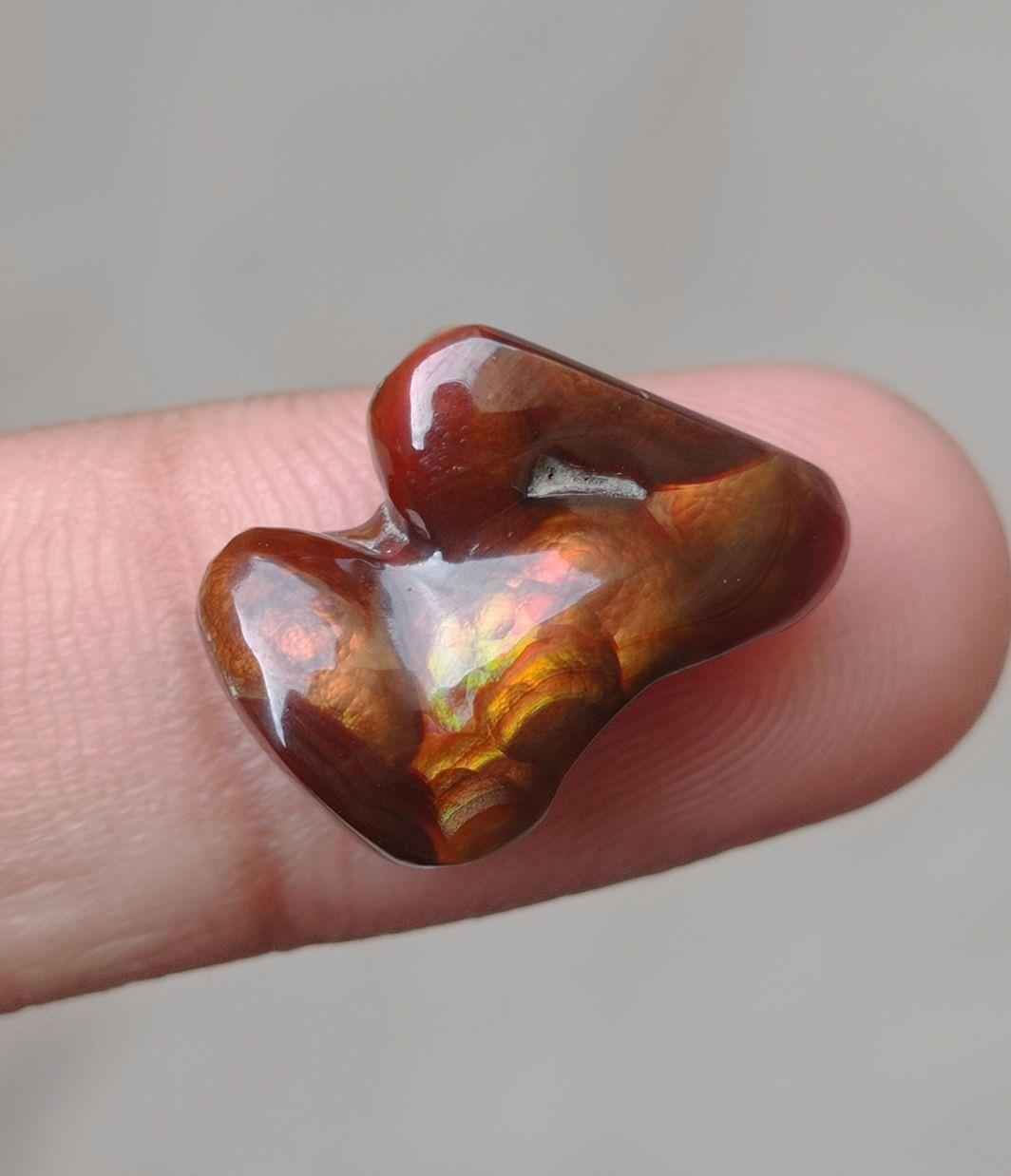 13.3ct Mexican Fire Agate,  Rare Fire Agate, Carved Fire Agate - Perfect gemstone Gift, Aatshi Aqeeq, Dimensions-  18x16 mm