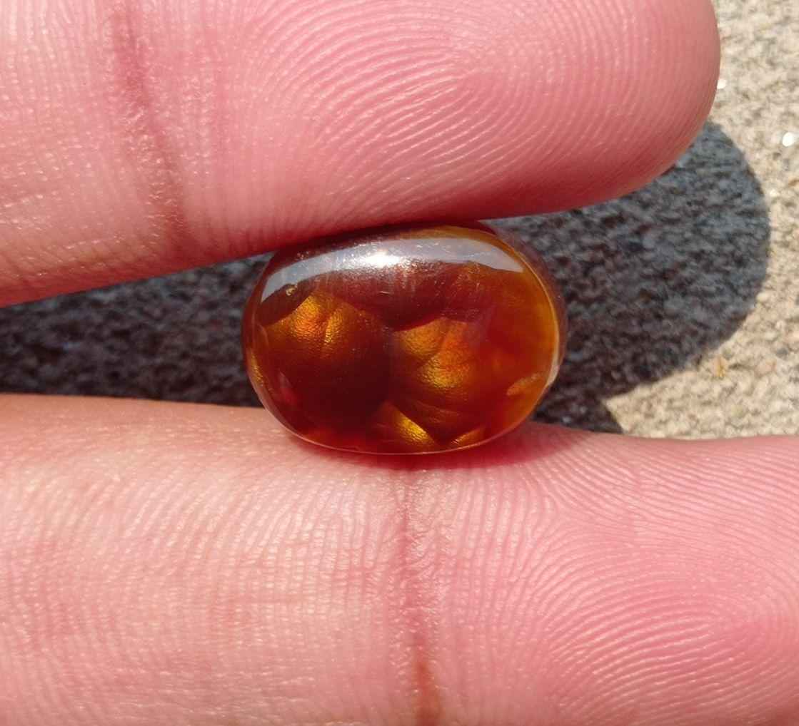 14ct Mexican Fire Agate, Rare Fire Agate, Yellow Oval Cabochon Fire Agate - Perfect gemstone Gift, Dimensions - 16x12 mm