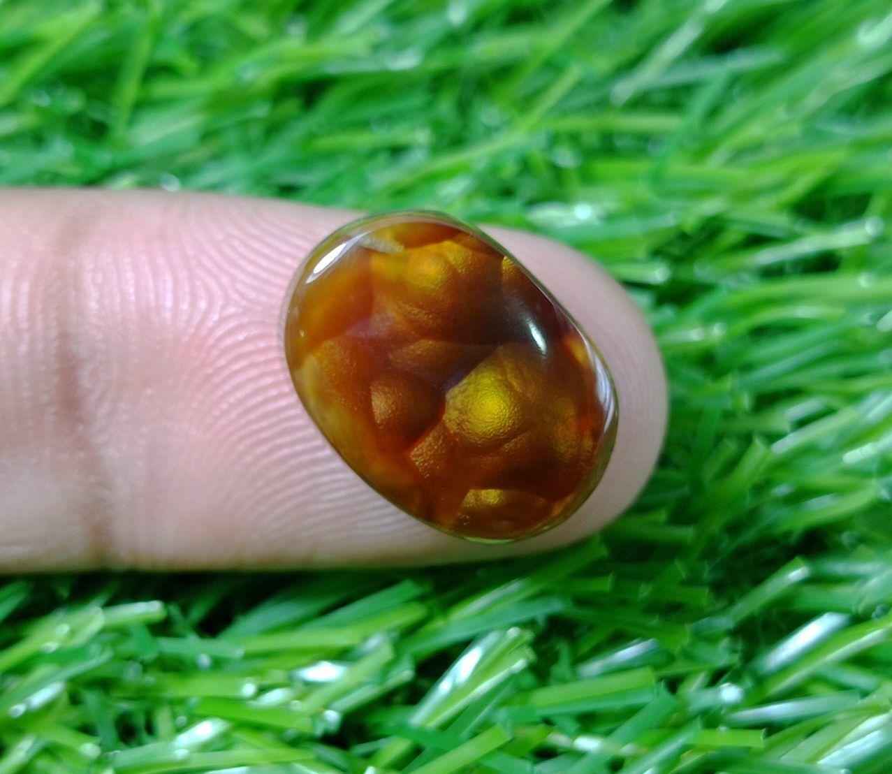 14ct Mexican Fire Agate, Rare Fire Agate, Yellow Oval Cabochon Fire Agate - Perfect gemstone Gift, Dimensions - 16x12 mm