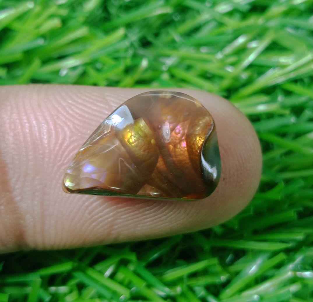 7.8ct Natural Fire Agate From Mexico, Rare Fire Agate, Pink Fire Agate- Perfect gemstone Gift, Dimensions - 16x11x6mm