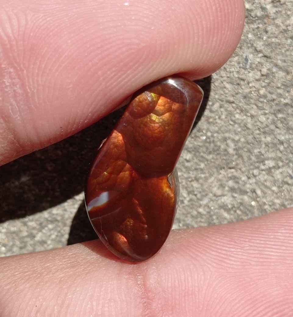 10ct Attractive Fire Agate Suitable for Pendant, Rare Fire Agate, Yellow Fire Agate - Dimensions - 20x10 mm