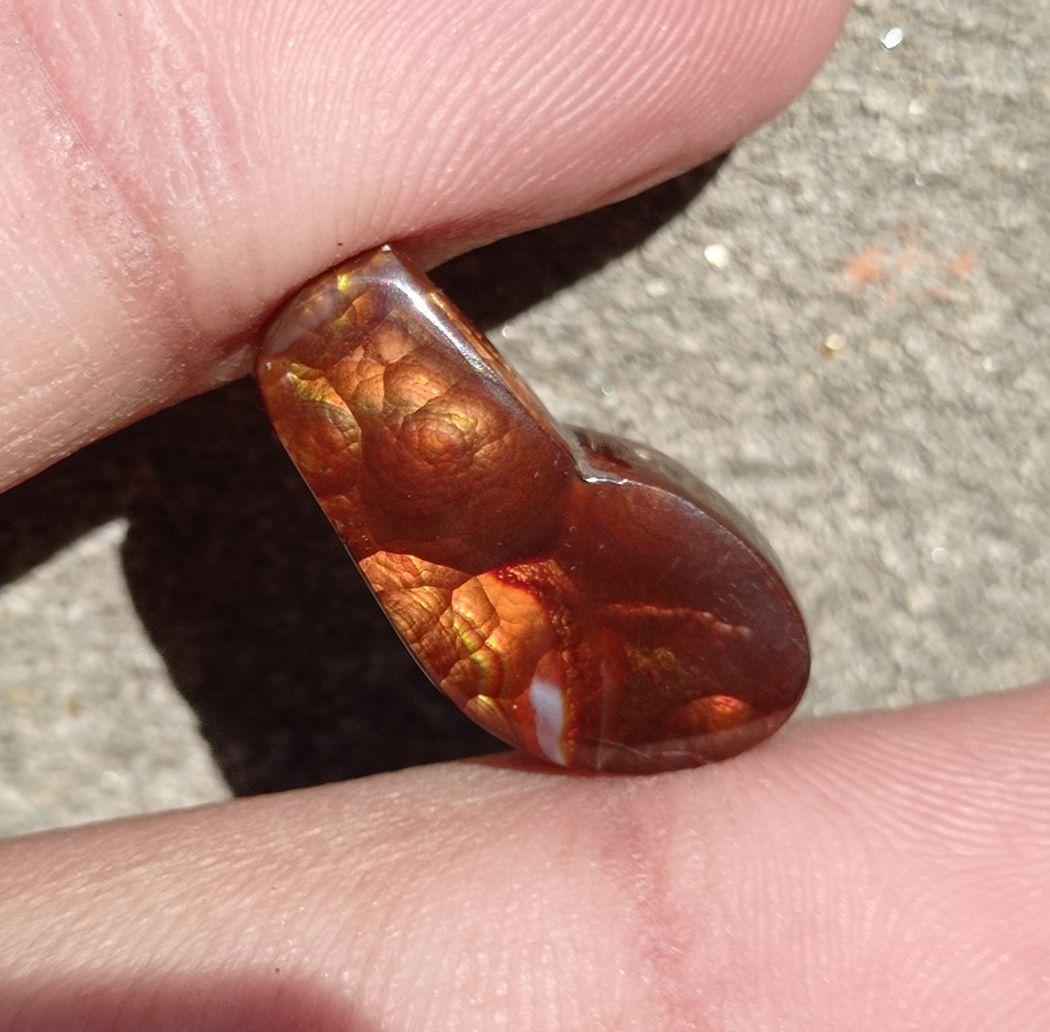 10ct Attractive Fire Agate Suitable for Pendant, Rare Fire Agate, Yellow Fire Agate - Dimensions - 20x10 mm
