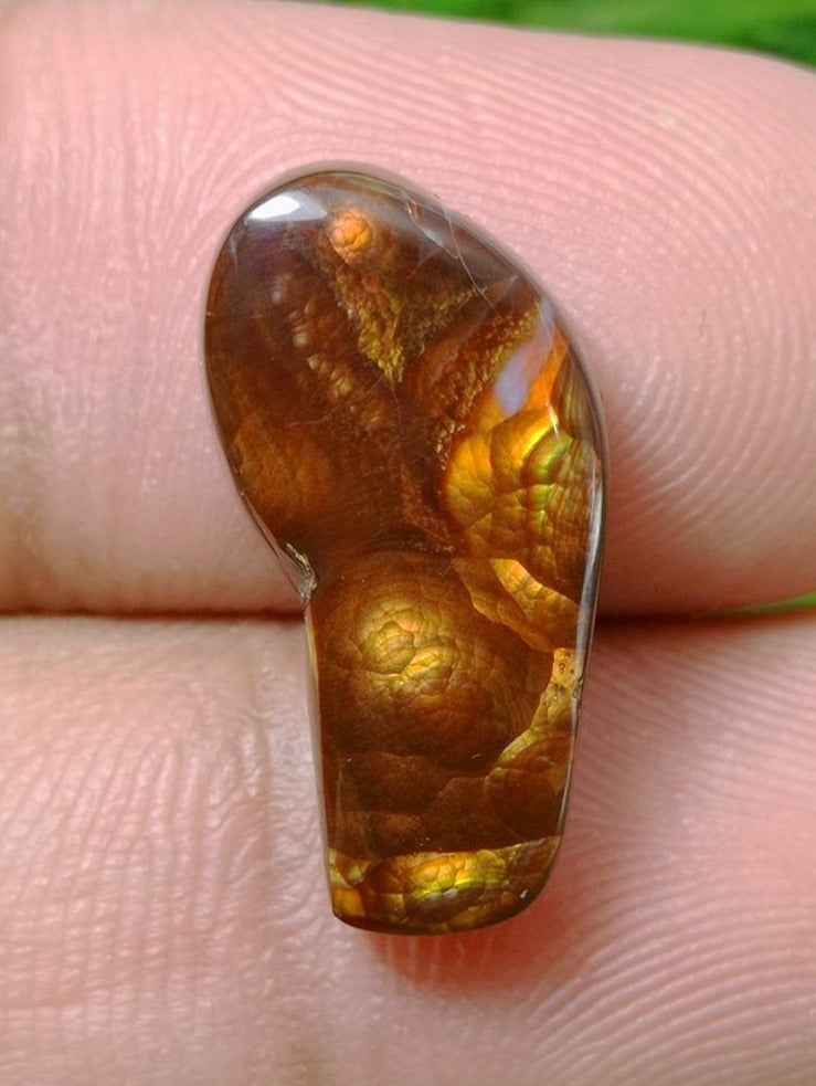 10ct Attractive Fire Agate Suitable for Pendant, Rare Fire Agate, Yellow Fire Agate - Dimensions - 20x10 mm
