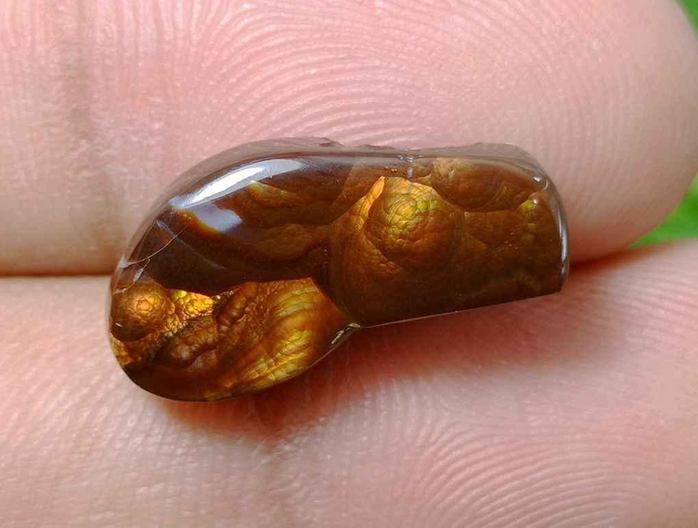 10ct Attractive Fire Agate Suitable for Pendant, Rare Fire Agate, Yellow Fire Agate - Dimensions - 20x10 mm