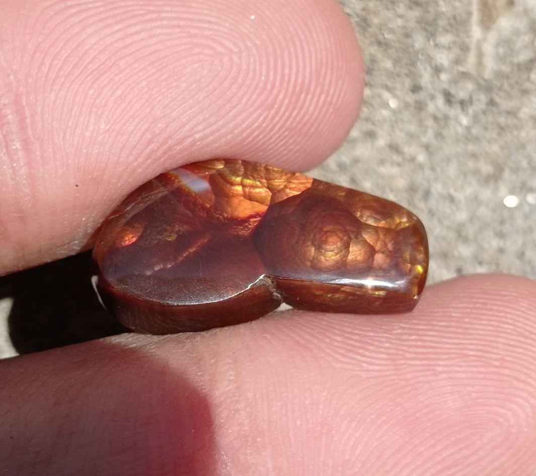 10ct Attractive Fire Agate Suitable for Pendant, Rare Fire Agate, Yellow Fire Agate - Dimensions - 20x10 mm