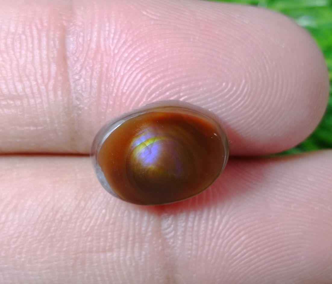 5.75ct Mexican Fire Agate,  Purple Fire Agate, Fire Agate Oval cabochon - Best gemstone Gift, Dimensions  -  14x10 mm