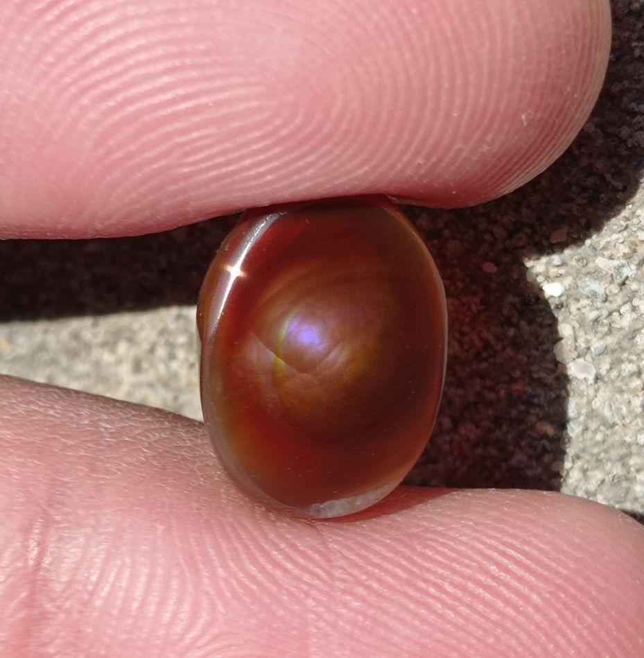 5.75ct Mexican Fire Agate,  Purple Fire Agate, Fire Agate Oval cabochon - Best gemstone Gift, Dimensions  -  14x10 mm