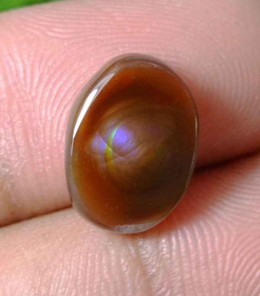 5.75ct Mexican Fire Agate, Purple Fire Agate, Fire Agate Oval cabochon - Best gemstone Gift, Dimensions - 14x10 mm